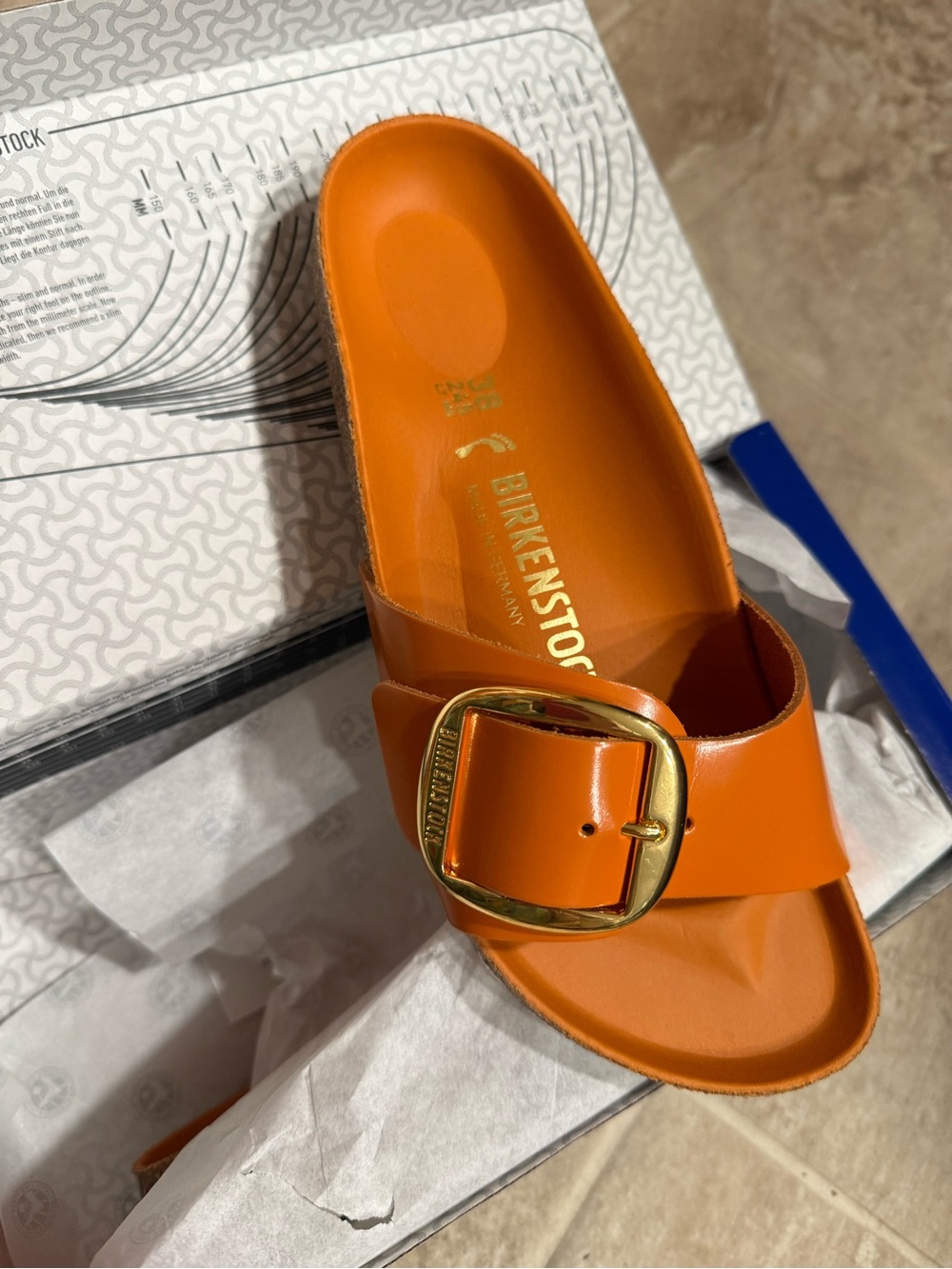 Birkenstock Madrid Big Buckle High Shine Sandals Size 38 - Picture 3 of 3